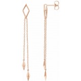 14K Rose Geometric Chain Earrings photo