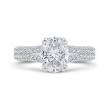 Shah Luxury 14K White Gold Diamond Engagement Ring (Semi-Mount) photo