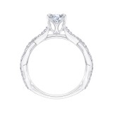 Shah Luxury 14K White Gold Round Diamond Engagement Ring (Semi-Mount) photo 4