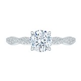 Shah Luxury 14K White Gold Round Diamond Engagement Ring (Semi-Mount) photo