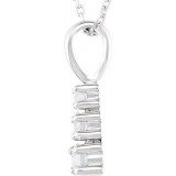 14K White 1/3 CTW Diamond 3-Stone 18 Necklace photo 2