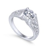 Gabriel & Co. 14k White Gold Entwined Straight Engagement Ring photo 3