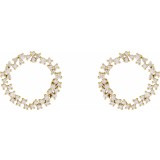 14K Yellow 3/4 CTW Diamond Circle Earrings photo 2