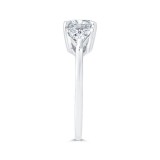 Shah Luxury 14K White Gold Three Stone Engagement Ring Center Asscher with Trillion sides Diamond photo 3