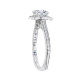 Shah Luxury 14K White Gold Round Diamond Halo Engagement Ring (Semi-Mount) photo 3