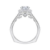 Shah Luxury 14K White Gold Round Diamond Halo Engagement Ring (Semi-Mount) photo 4