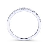 Gabriel & Co. 14k White Gold Contemporary Curved Wedding Band photo 2