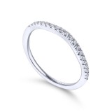 Gabriel & Co. 14k White Gold Contemporary Curved Wedding Band photo 3