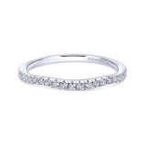 Gabriel & Co. 14k White Gold Contemporary Curved Wedding Band photo