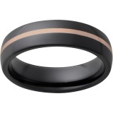 Black Diamond Ceramic Domed Band with 1mm 14K Rose Gold Inlay photo