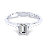 Gabriel & Co 14K White Gold Contemporary Solitaire Diamond Engagement Ring photo