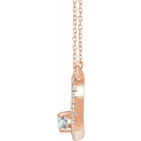 14K Rose  3/8 CTW Diamond Two-Stone Bar 16-18 Necklace photo 2