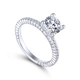 Gabriel & Co. 14k White Gold Contemporary Straight Engagement Ring photo 3