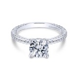 Gabriel & Co. 14k White Gold Contemporary Straight Engagement Ring photo