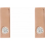 14K Rose .06 CTW Diamond Bar Earrings photo 2