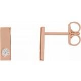 14K Rose .06 CTW Diamond Bar Earrings photo