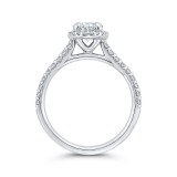 Shah Luxury 14K White Gold Oval Cut Halo Diamond Classic Engagement Ring (Semi-Mount) photo 4