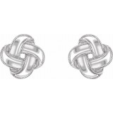 14K White Knot Earrings photo 2