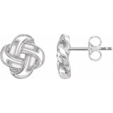 14K White Knot Earrings photo