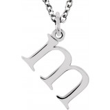 14K White Lowercase Initial m 16 Necklace photo