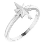 14K White Starburst Ring photo