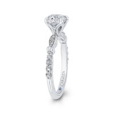 Shah Luxury 14K White Gold Round Diamond Engagement Ring (Semi-Mount) photo 3