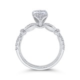 Shah Luxury 14K White Gold Round Diamond Engagement Ring (Semi-Mount) photo 4