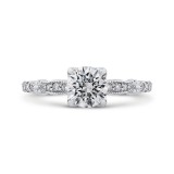 Shah Luxury 14K White Gold Round Diamond Engagement Ring (Semi-Mount) photo