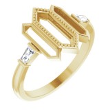 14K Yellow 1/8 CTW Diamond Geometric Ring photo