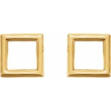 14K Yellow Square Earrings photo 2