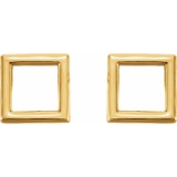 14K Yellow Square Earrings photo 2