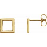 14K Yellow Square Earrings photo