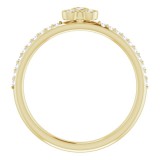 14K Yellow 1/5 CTW Diamond Three-Stone Asymmetrical Stackable Ring photo 2