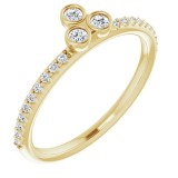 14K Yellow 1/5 CTW Diamond Three-Stone Asymmetrical Stackable Ring photo