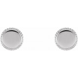 14K White Engravable Rope Earrings photo 2