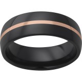 Black Diamond Ceramic Domed Band with 1mm 14K Rose Gold Inlay photo