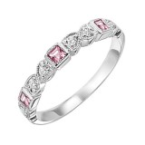 Gems One 10Kt White Gold Diamond (1/10Ctw) & Pink Tourmaline (1/6 Ctw) Ring photo