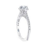 Shah Luxury 14K White Gold Round Diamond Engagement Ring with Euro Shank (Semi-Mount) photo 3