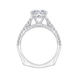 Shah Luxury 14K White Gold Round Diamond Engagement Ring with Euro Shank (Semi-Mount) photo 4