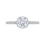 Shah Luxury 14K White Gold Round Diamond Engagement Ring with Euro Shank (Semi-Mount) photo