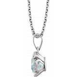 14K White Aquamarine & .05 CTW Diamond 18 Necklace photo 2