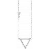 14K White Triangle 18 Necklace photo
