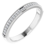 14K White 1/10 CTW Diamond Matching Band photo