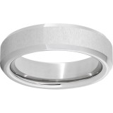 Serinium Beveled Edge Band with a Cross Satin Finish photo