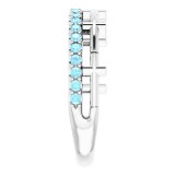 14K White Aquamarine Stackable Cross Ring photo 4