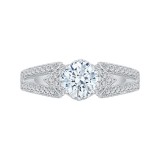 Shah Luxury 14K White Gold Round Diamond Engagement Ring with Split Shank (Semi-Mount) photo