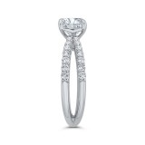 Shah Luxury 14K White Gold Round Diamond Split Shank Engagement Ring (Semi-Mount) photo 3
