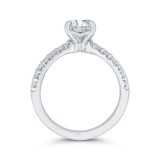 Shah Luxury 14K White Gold Round Diamond Split Shank Engagement Ring (Semi-Mount) photo 4