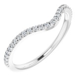 14K White 1/10 CTW Diamond French-Set Matching Band photo