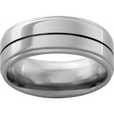 Titanium Flat Band with One .5 mm Groove and Polish Finish photo